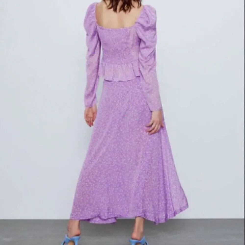 ZARA 2-PIECE FLORAL TIED PRINT BLOUSE & SKIRT SET - Picture 8 of 12